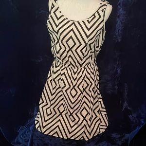 Black and white linen dress